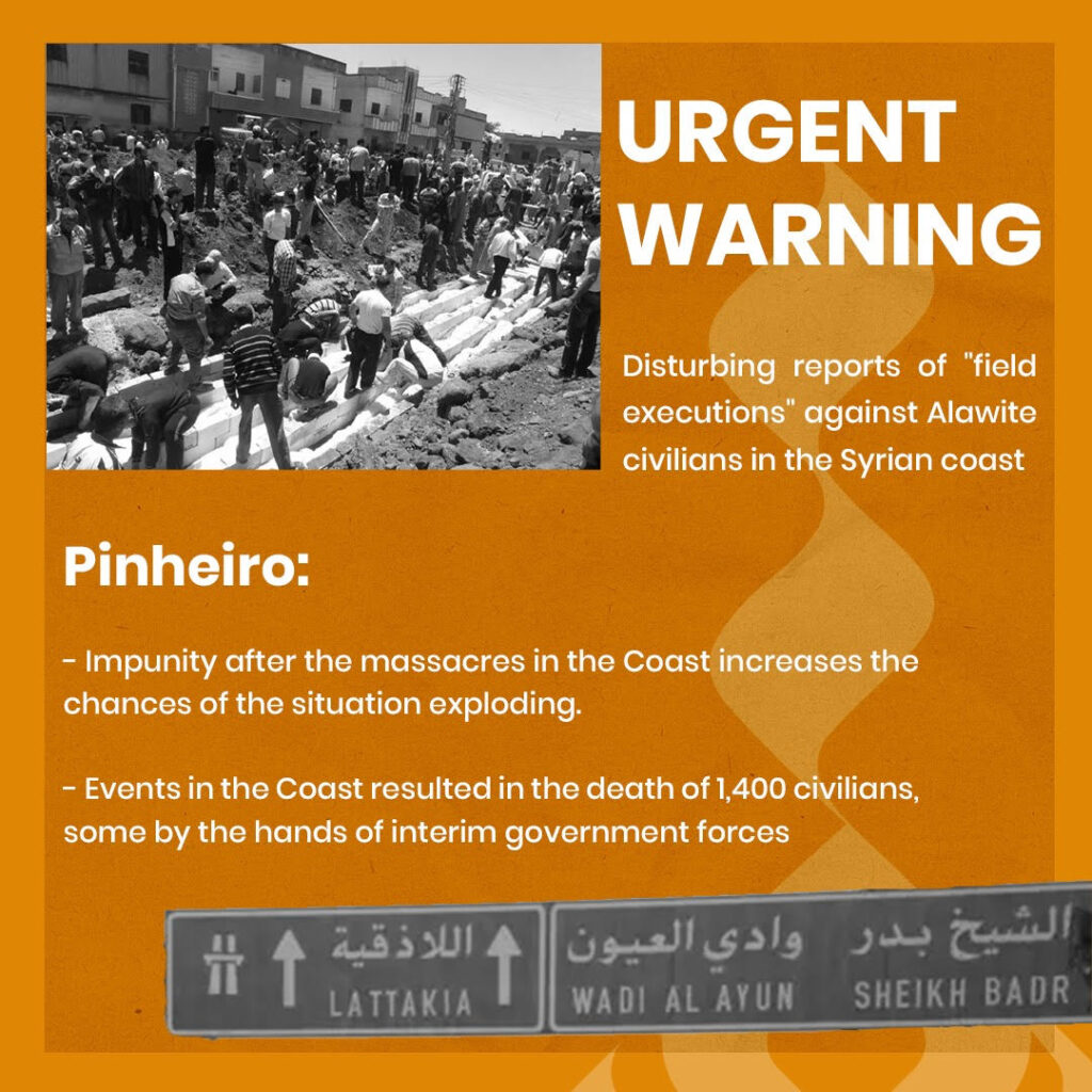 Syria on the Brink: Pinheiro Warns of Implosion, Urges Immediate Justice and Peacebuilding
