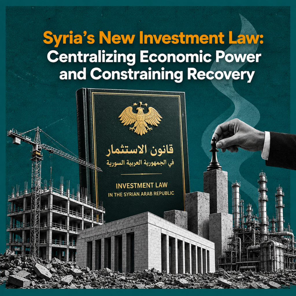 Syria’s New Investment Law: Centralizing Economic Power and Constraining Recovery