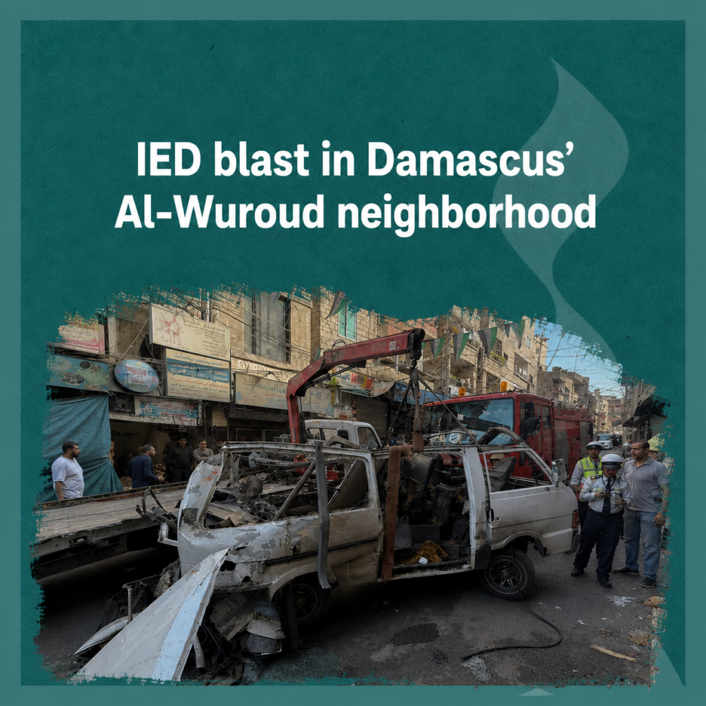 IED blast targets a public transport bus in Al-Wuroud neighborhood, Damascus