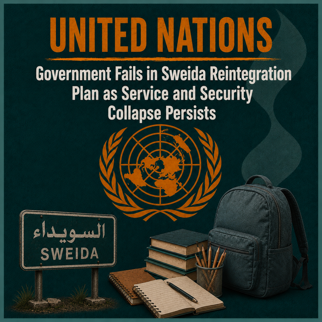 UN: Government Fails in Sweida Reintegration Plan as Service and Security Collapse Persists
