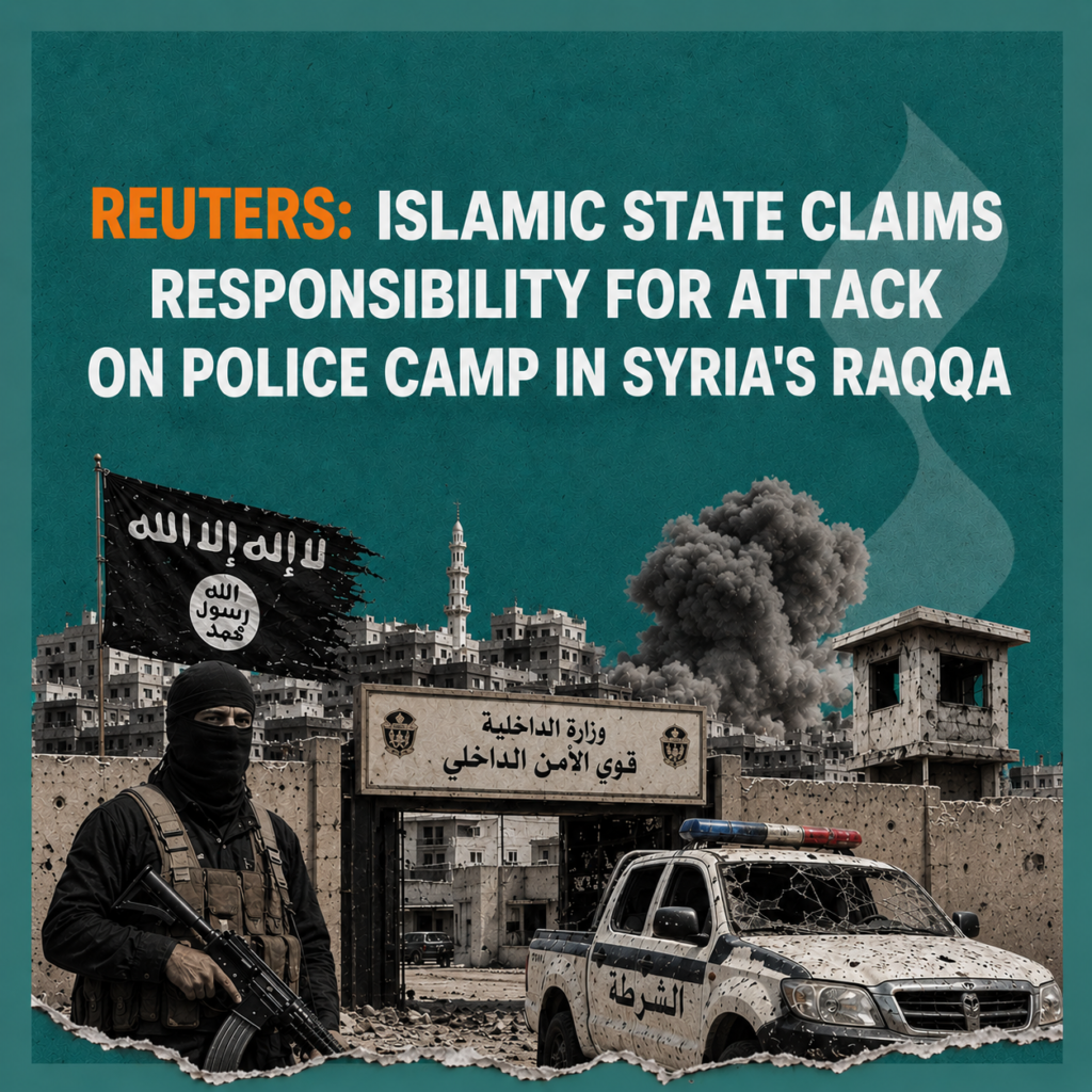 Reuters: Islamic State claims responsibility for attack on police camp in Syria's Raqqa