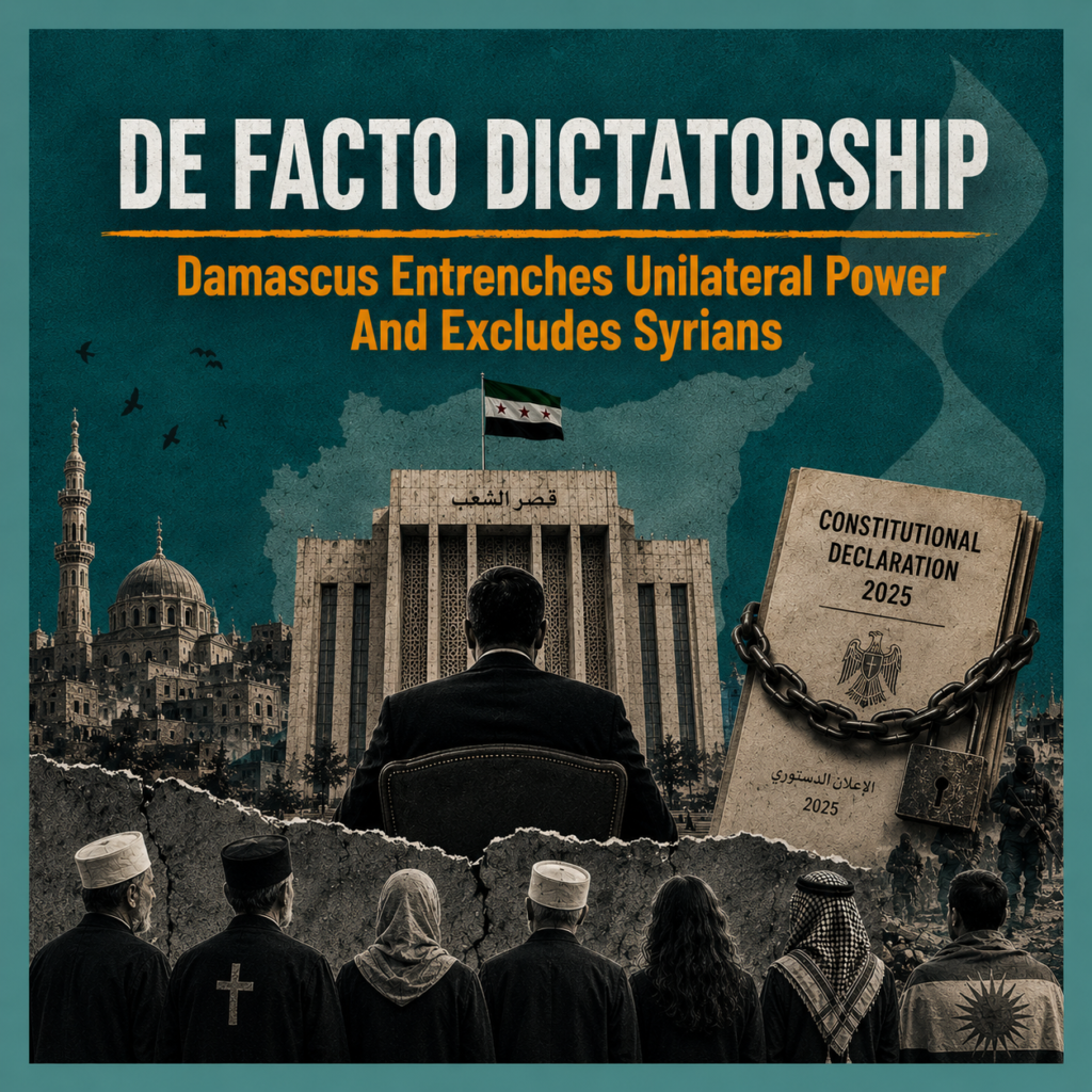 De Facto Dictatorship: The Damascus Government Entrenches Unilateral Power and Excludes Syrians