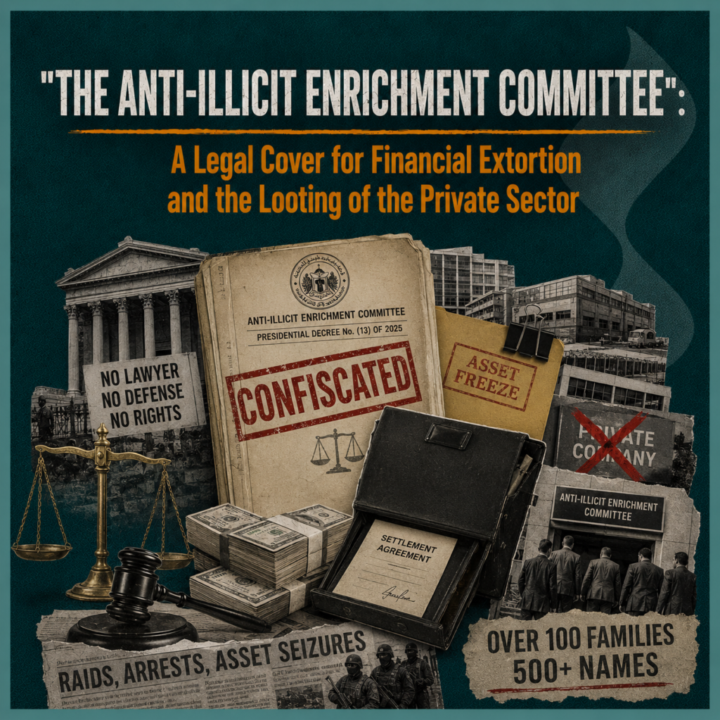 "The Anti-Illicit Enrichment Committee": A Legal Cover for Financial Extortion and the Looting of the Private Sector