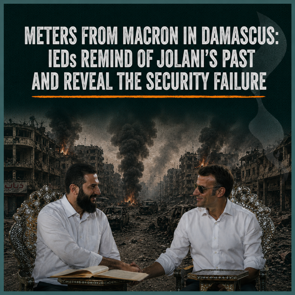 Meters From Macron in Damascus: IEDs Remind of Jolani’s Past and Reveal the Security Failure