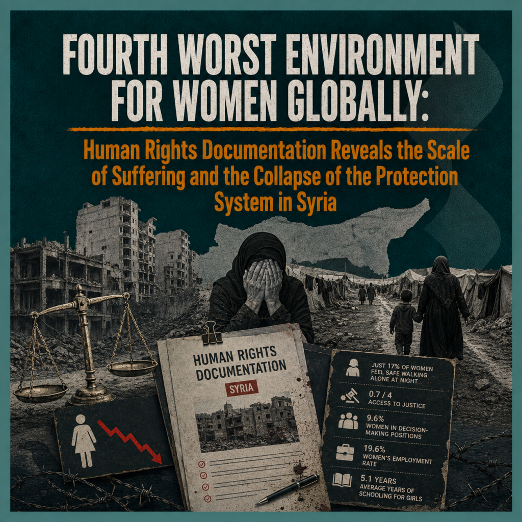 Fourth Worst Environment for Women Globally: Human Rights Documentation Reveals the Scale of Suffering and the Collapse of the Protection System in Syria