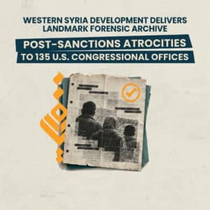 In a major strategic advancement for Syrian forensic documentation and international accountability, Western Syria Development (WSD) has executed a historic advocacy and legal initiative, marking the first time an independent Syrian human rights organization directly engages legislative bodies on this scale. The organization completed a coordinated diplomatic outreach targeting 135 Members of the United States Congress, engaging foreign policy advisors, legislative directors, and committee specialists across the House Foreign Affairs Committee (HFAC) and the Senate Foreign Relations Committee (SFRC). 